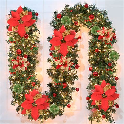 9ft garland christmas|christmas garlands for stairs 9ft.